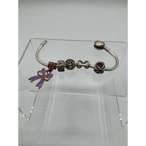 Charm Bracelet with 5 charms, about 6 inches